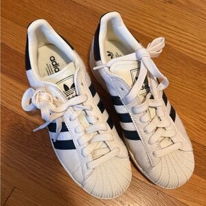 Adidas Classic White with Black Stripes Sneakers